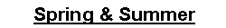 Text Box:  Spring & Summer 