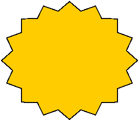 yellow 16 point star